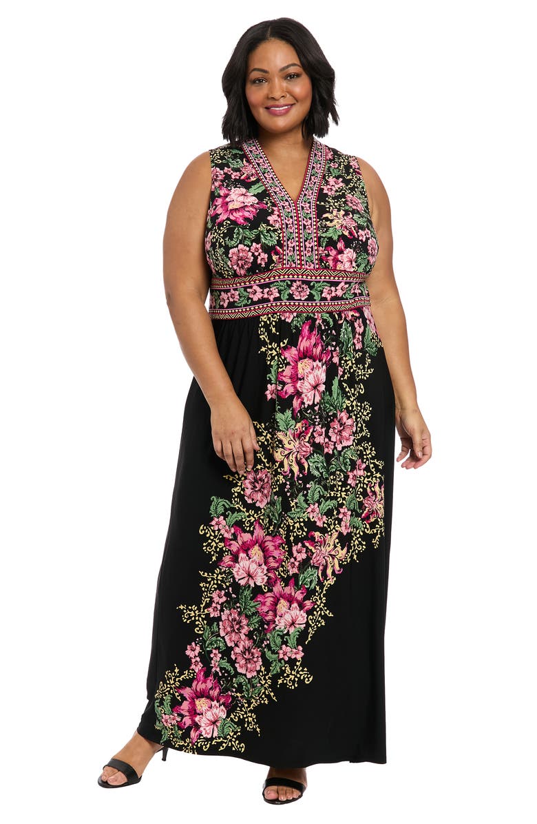London Times Floral Maxi Dress, Alternate, color, 