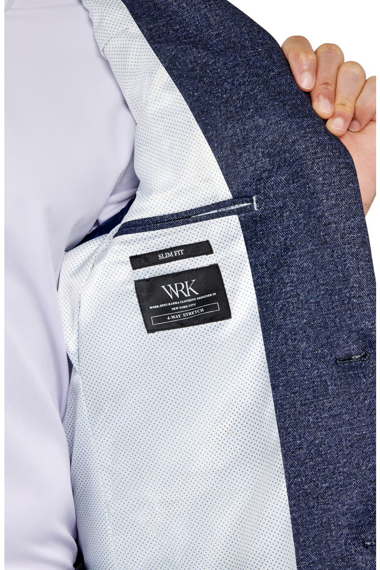 Slim Fit Textured Stretch Knit Sportcoat, Alternate, color, NAVY