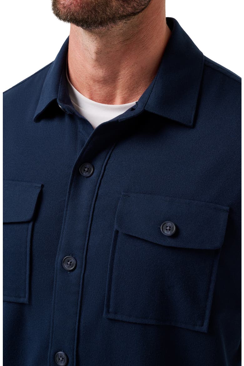 Wanna Bet Stretch Poplin Button-Up Shirt Jacket, Alternate, color, TOTAL ECLIPSE