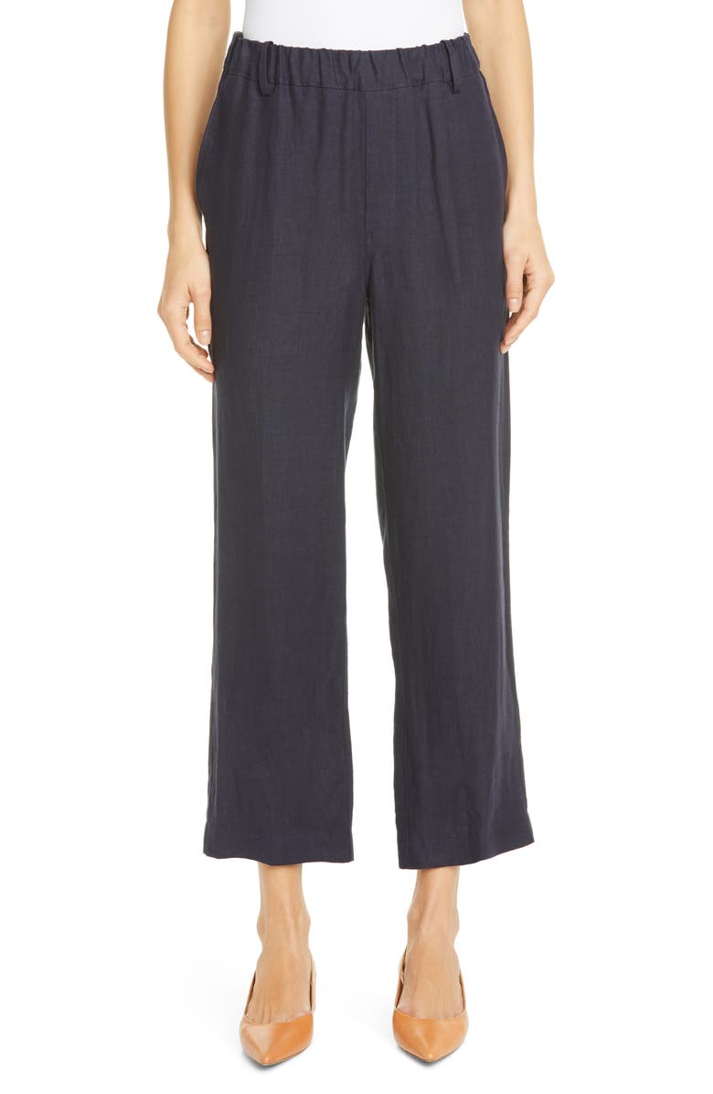 Mansur Gavriel Linen Pull-On Pants, Main, color, 