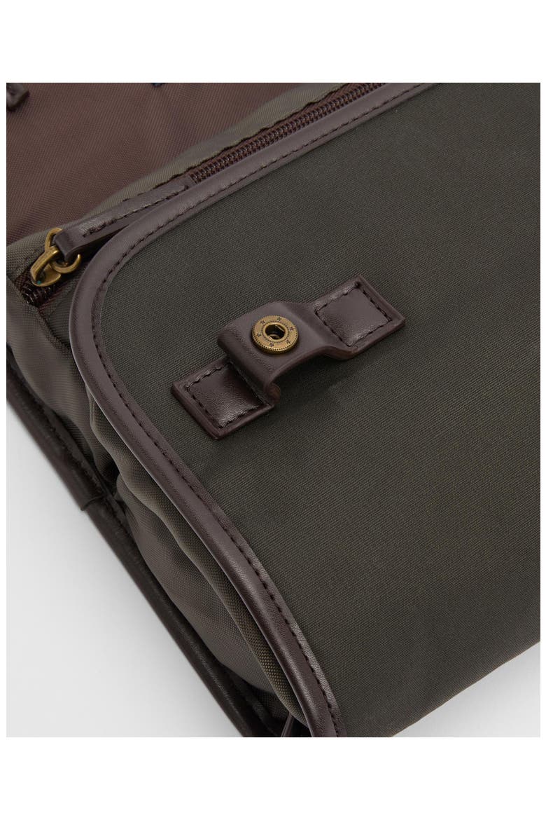 Waxed Cotton Hanging Wash Bag, Alternate, color, OLIVE/BEACON
