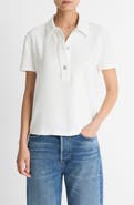 Vince Short Sleeve Crepe Polo Shirt