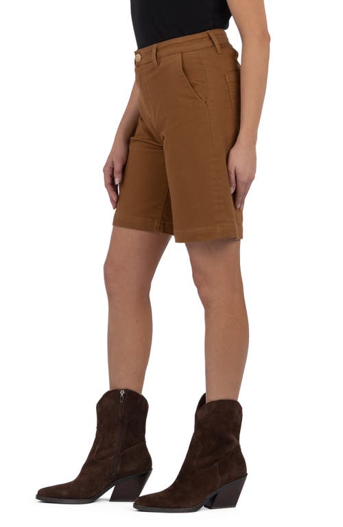 Kut From The Kloth Hailey Denim Bermuda Shorts In Brown