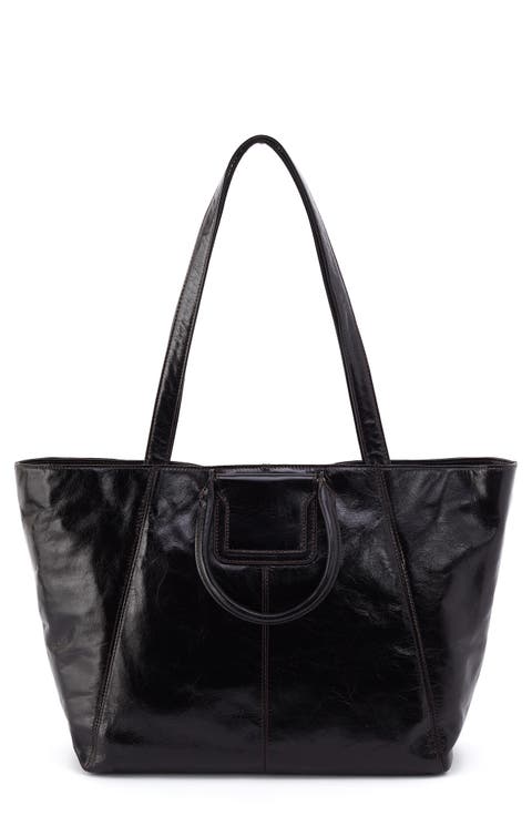 Sheila East/West Leather Tote