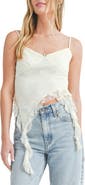All in Favor Seaweed Embroidery Asymmetric Camisole