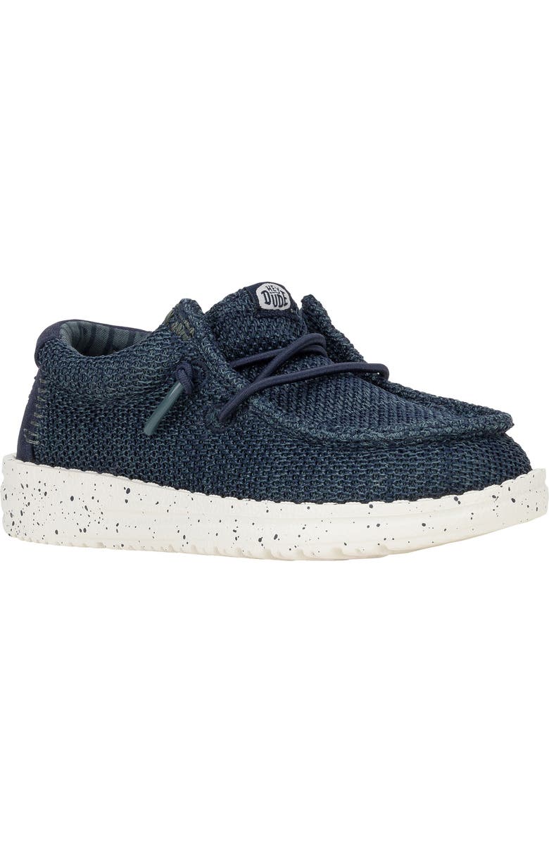Hey Dude Kids' Wally Stretch Sox Slip-On, Main, color, Navy