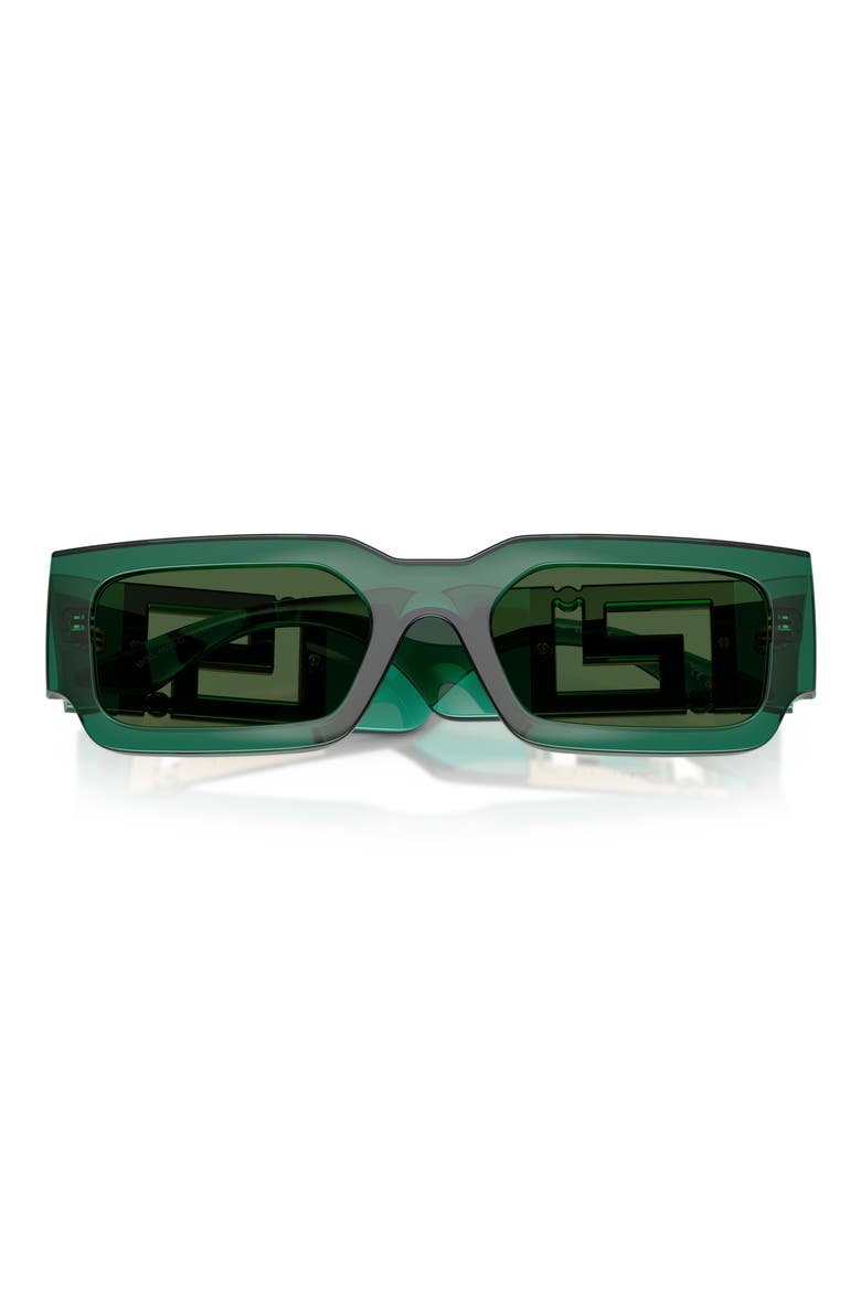 54mm Rectangular Sunglasses, Alternate, color, TRANSPARENT GREEN / DARK GREEN