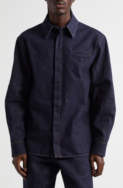 Bottega Veneta Cotton Denim Button-up Shirt In 4245 Indigo