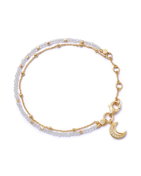 Gold Fine Biography Moonstone Moon Bracelet