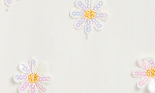 DOE A DEAR DOE A DEAR KIDS' FLORAL SEQUIN MESH SLEEVE T-SHIRT