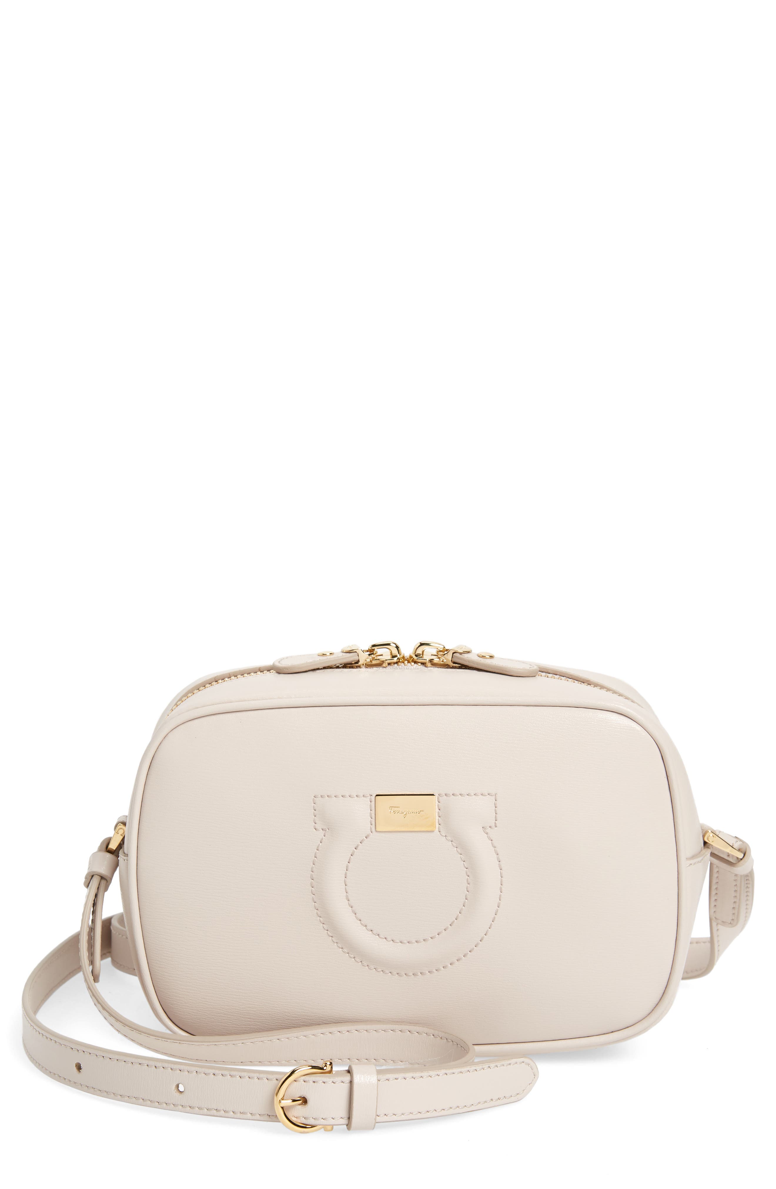 FERRAGAMO Salvatore Ferragamo Gancio Leather Camera Bag, Main, color, 