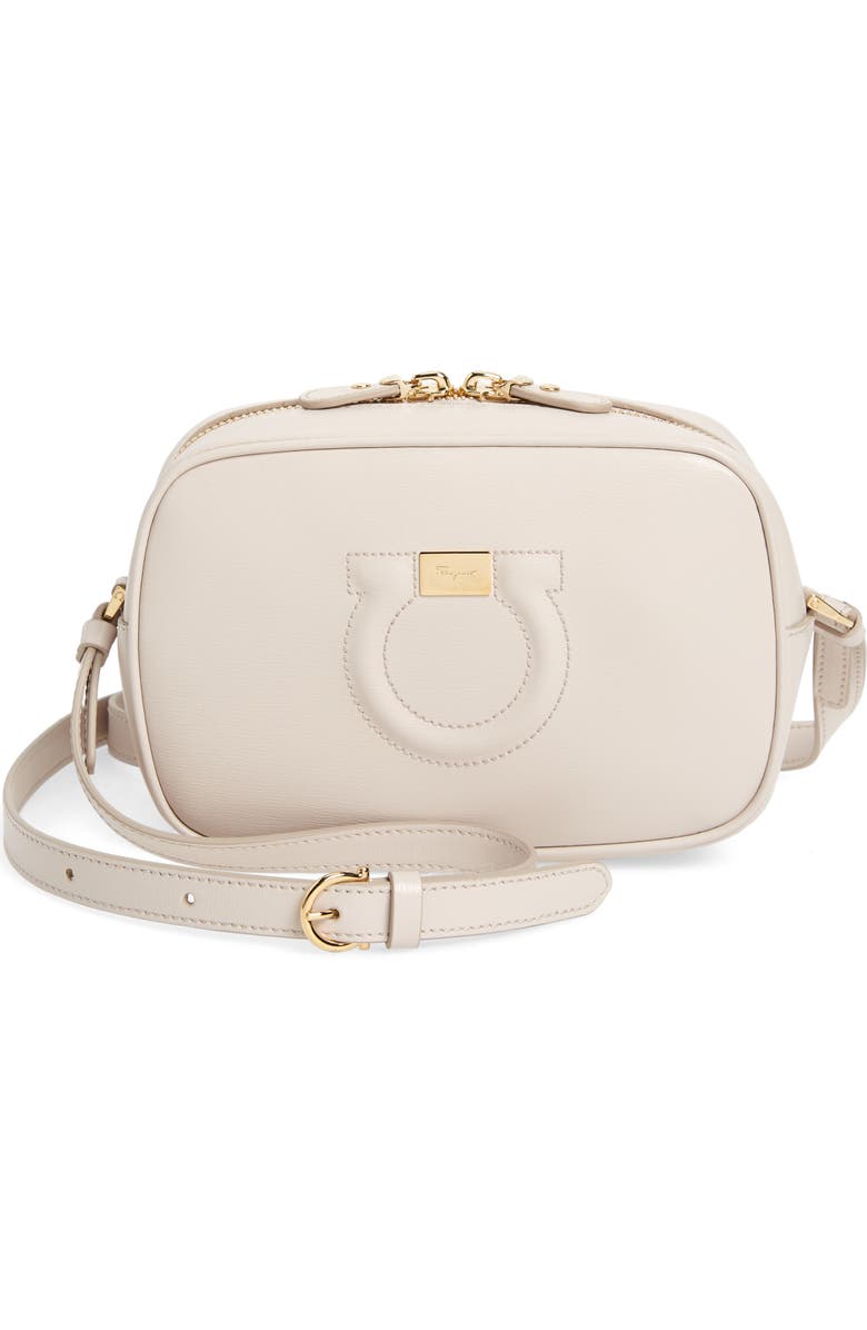 FERRAGAMO Salvatore Ferragamo Gancio Leather Camera Bag, Main, color,