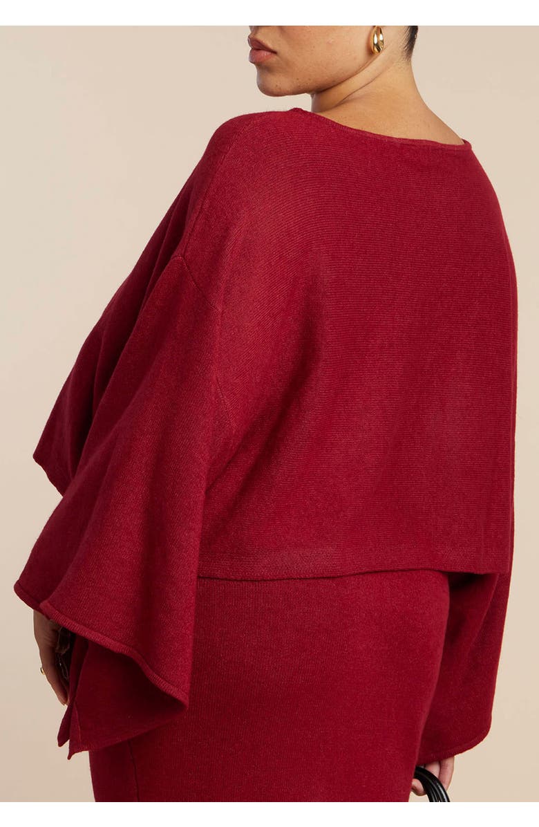 ELOQUII Draped Cropped Sweater, Alternate, color, Rumba Red