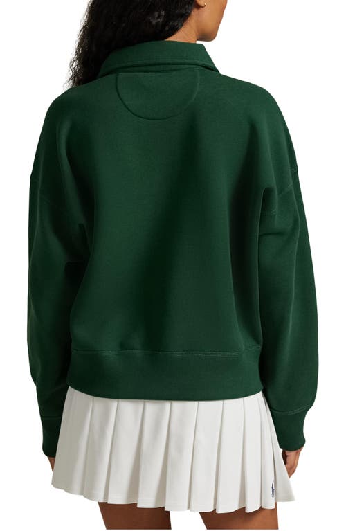Polo Ralph Lauren Womens Northwest Pine Branded-print Half-zip Cotton-blend Sweatshirt In Green