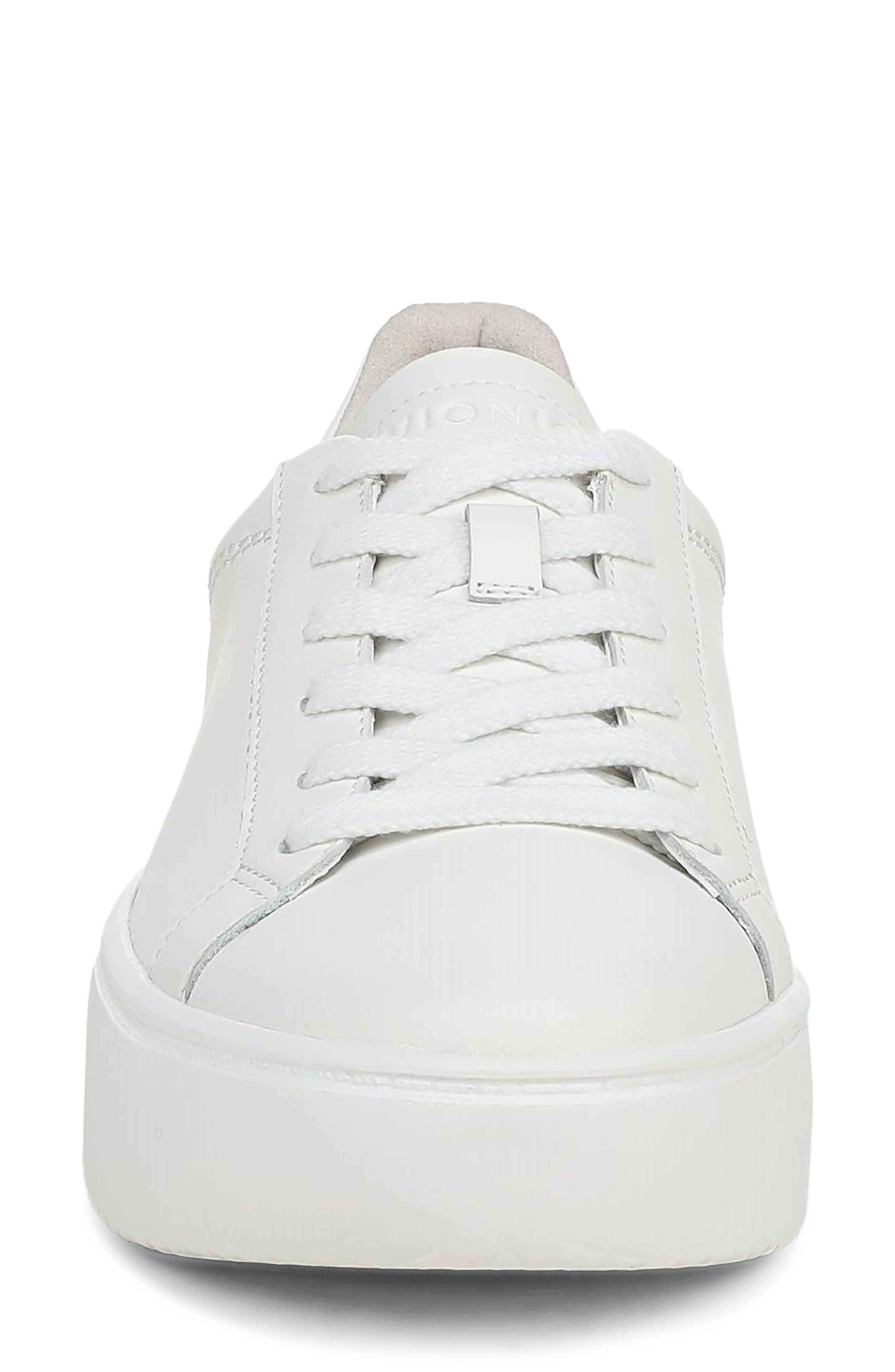 Emilia Leather Sneaker, Alternate, color, WHITE LEATHER