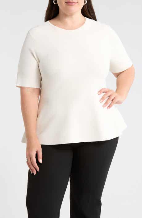 Short Sleeve Peplum Sweater