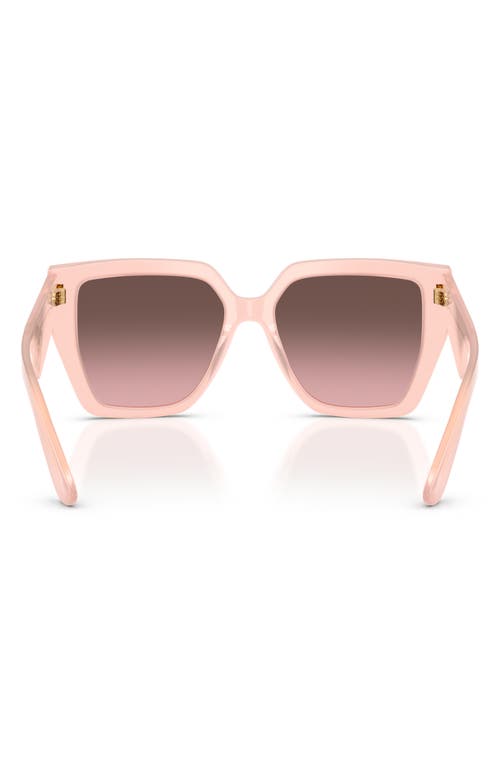 Dolce & Gabbana Dolce&gabbana 55mm Square Sunglasses In Opal Pink Mirror Silver