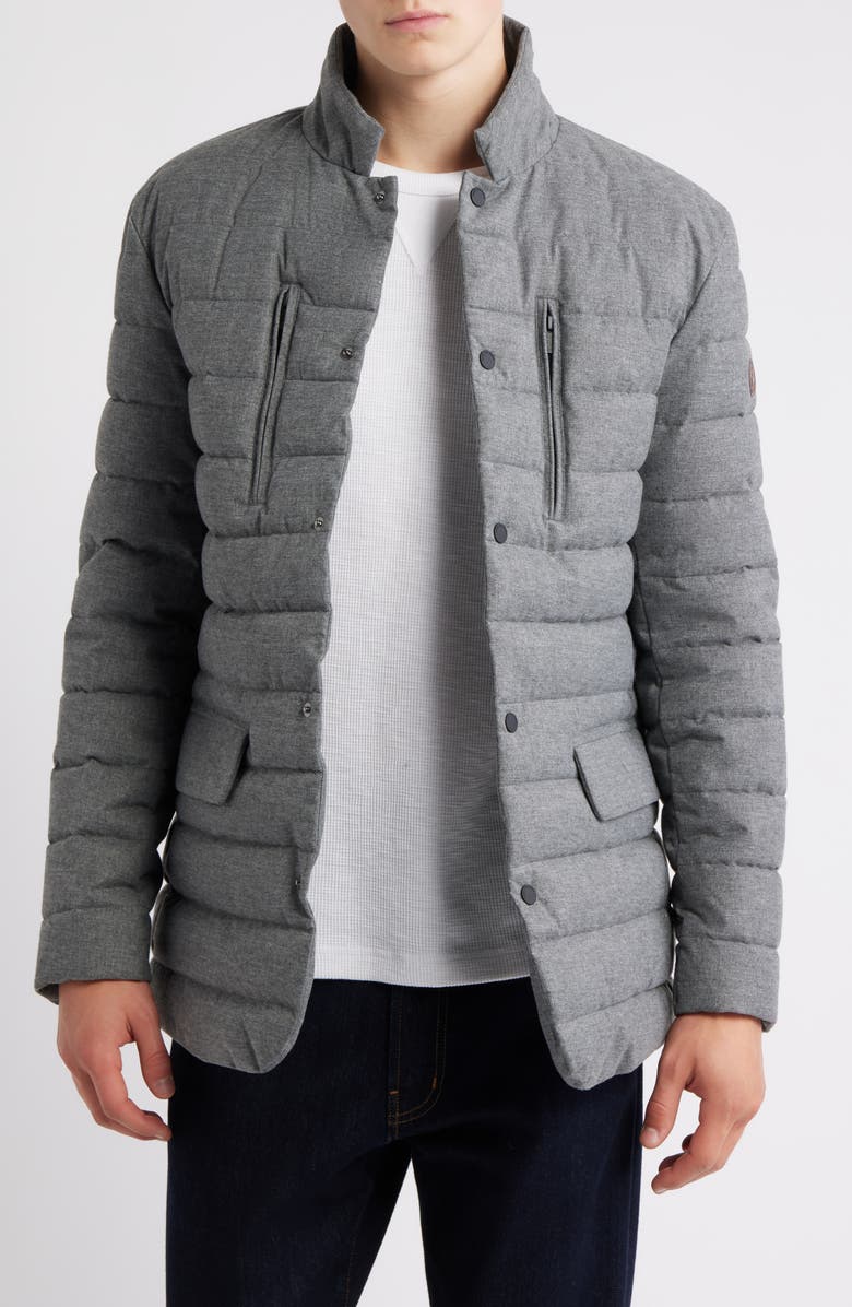 Save The Duck Felipe Water Resistant Quilted Jacket, Alternate, color, Mid Grey Melange