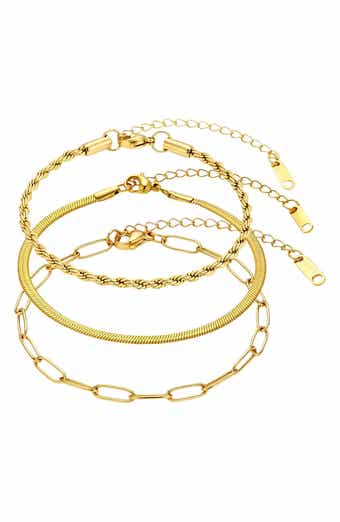 Set of 3 Tarnish Resistant Chain Bracelets