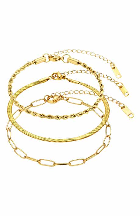 Set of 3 Tarnish Resistant Chain Bracelets