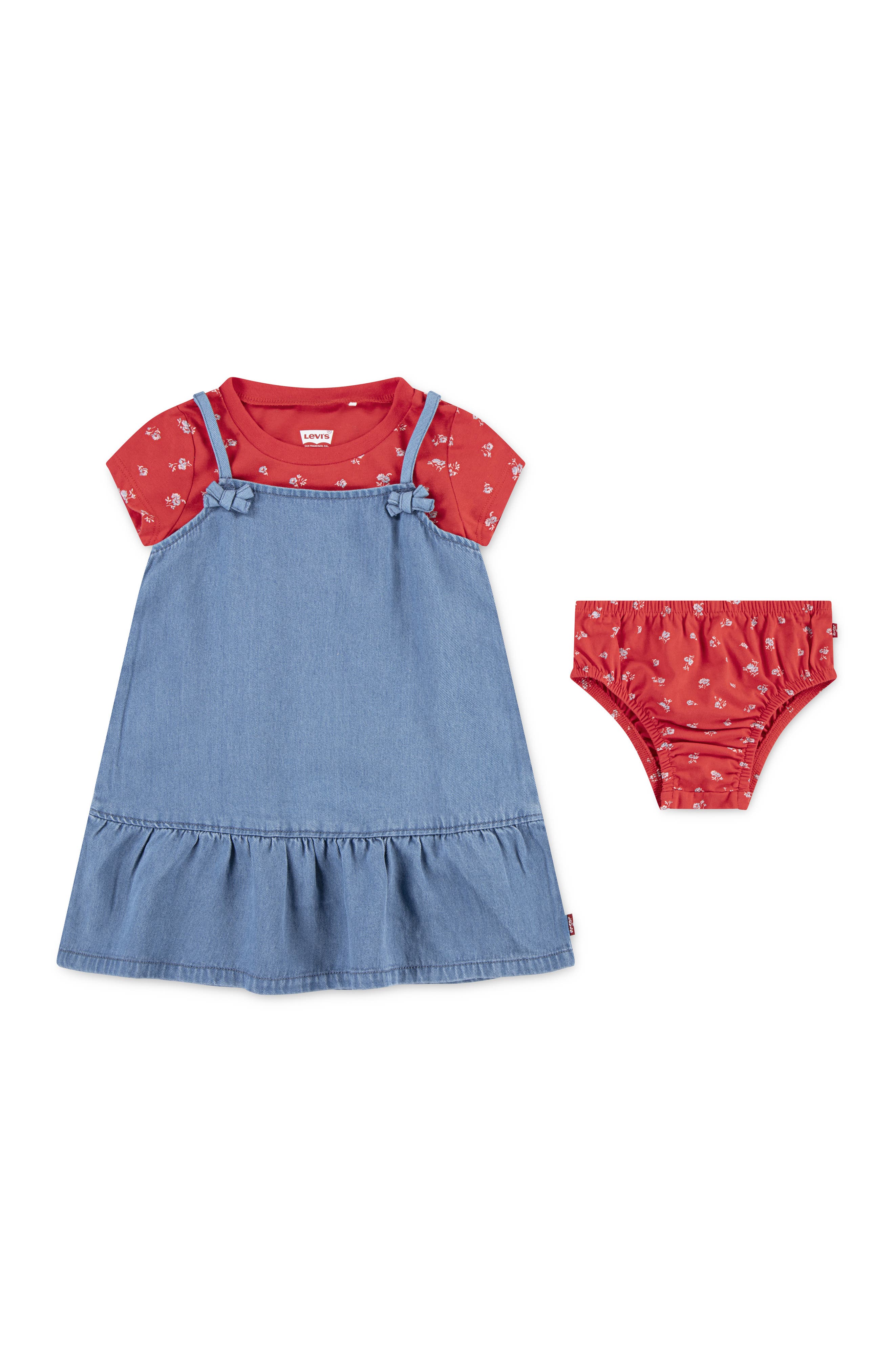 Levi's Kids' Layerable Dress, T-Shirt & Bloomers Set
