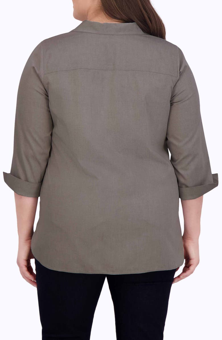Foxcroft Pandora Non-Iron Tunic Shirt, Alternate, color, Charcoal