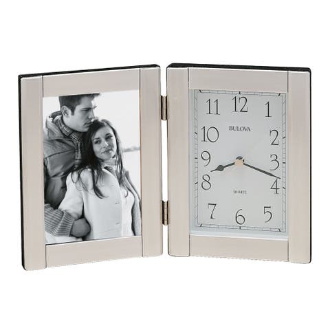 Forte II Brushed Aluminum Picture Frame Clock