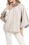 GORSKI Genuine Shearling Zip Jacket with Cropped Sleeves