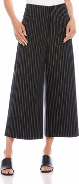 Karen Kane Stripe Wide Leg Crop Pants