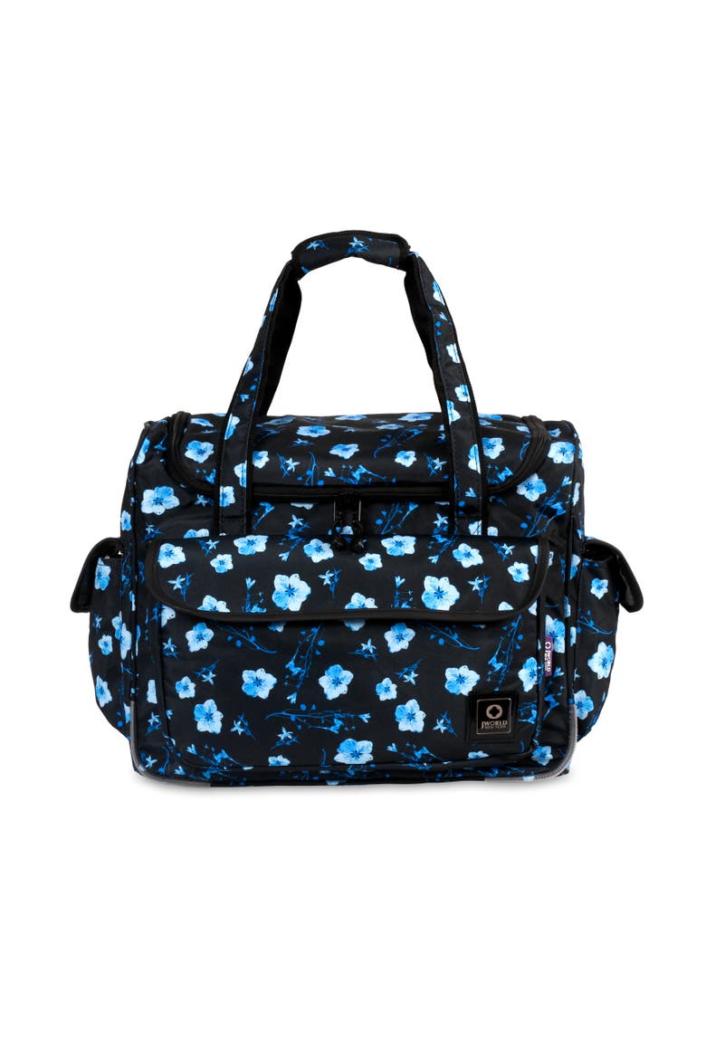 Donna Rolling Carry-on Tote with Laptop Sleeve for Travel and Work, Main, color, NIGHT BLOOMING