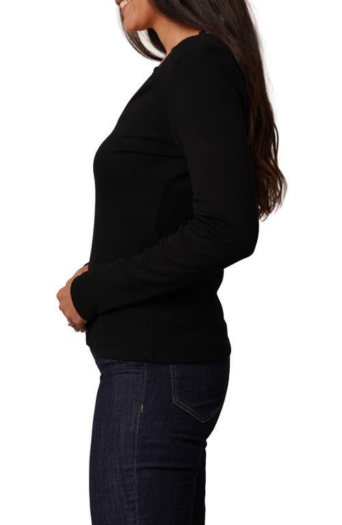 Cyrus Rhinestone Chain V-neck Top In Black