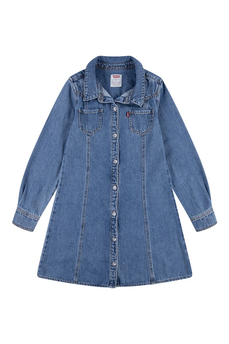 Long Sleeve Denim Shirtdress, Main, color, DREW ME IN