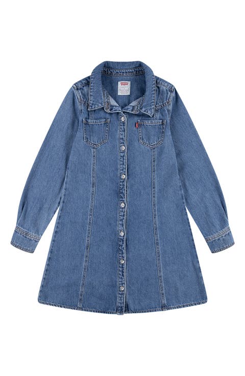 Long Sleeve Denim Shirtdress (Baby)