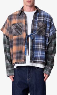 mnml Knot the Mix Tie Front Flannel Shirt