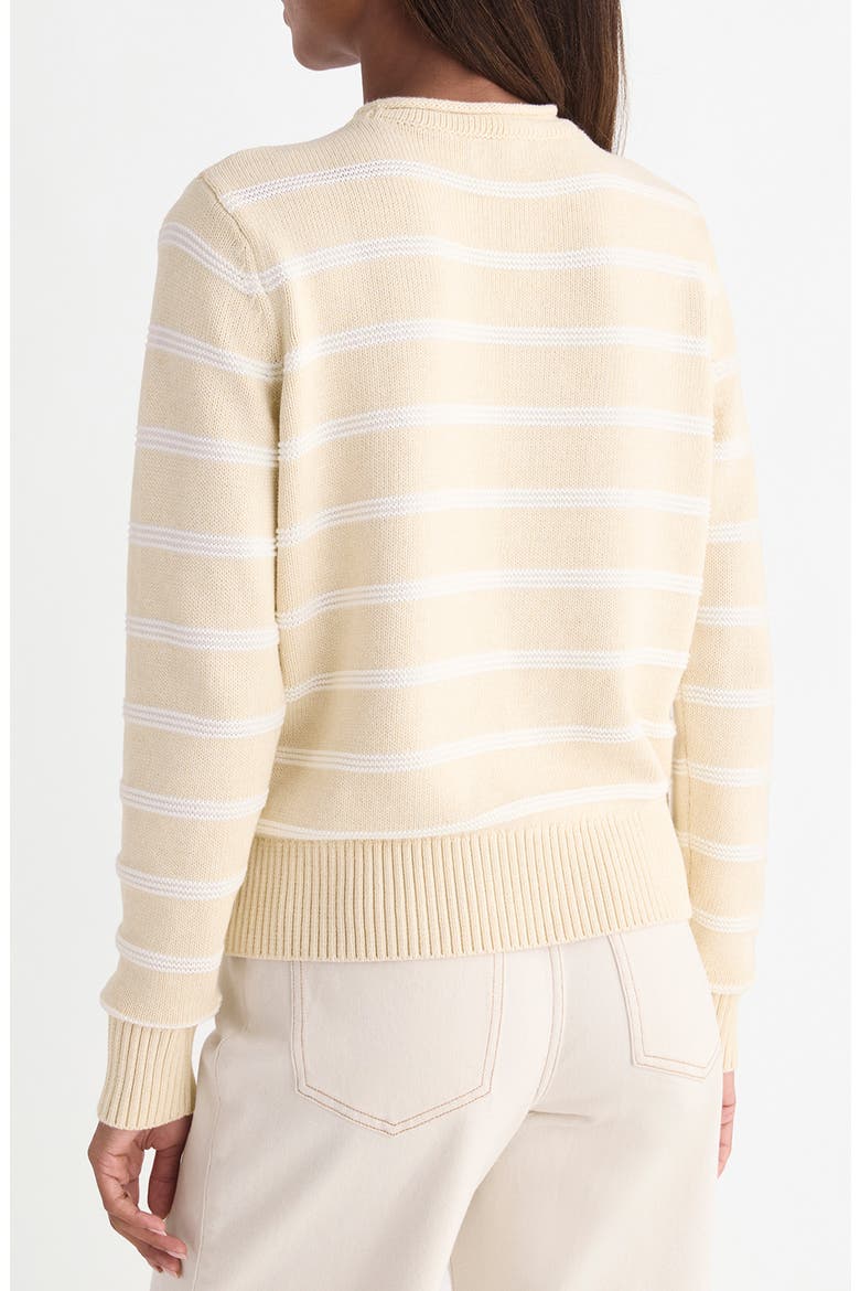 Striped Cotton Crewneck Sweater, Alternate, color, OATMEAL HEATHER STRIPE