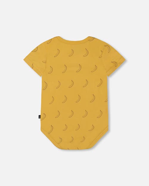 Deux Par Deux Baby Boy's Organic Cotton Bodysuit Printed Yellow Bananas In Yellow Bananas