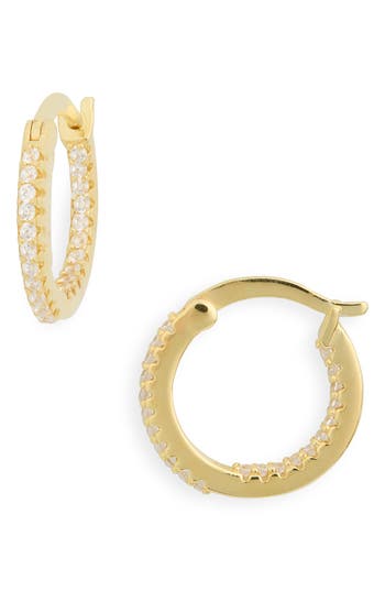 Argento Vivo Cubic Zirconia Inside Out Huggie Hoop Earrings In Gold