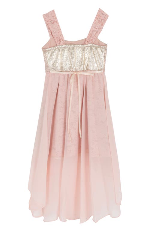 Rare Editions Kids' Floral Lace & Chiffon Dress In Pink
