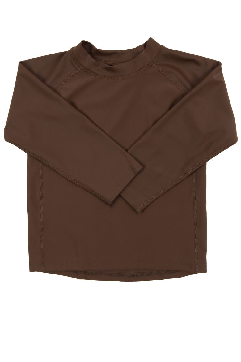 Long Sleeve Rash Guard, UPF 50+ Swim Shirt, Alternate, color, BROWN