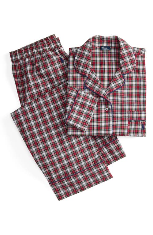 Polo Ralph Lauren Madison Plaid Cotton Pajamas In Burgundy
