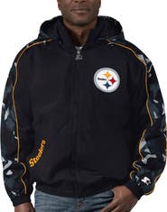 STARTER Men's Starter Black Pittsburgh Steelers Thursday Night Gridiron Full-Zip Hoodie