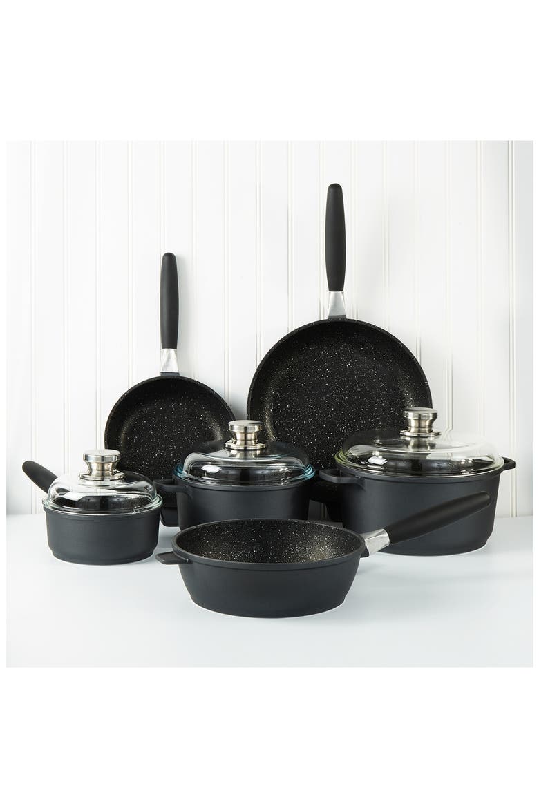 Eurocast 9-Piece Nonstick Cookware Set, Alternate, color, BLACK