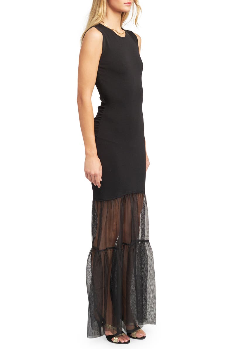 En Saison Copen Sheer Hem Sleeveless Maxi Dress, Alternate, color,