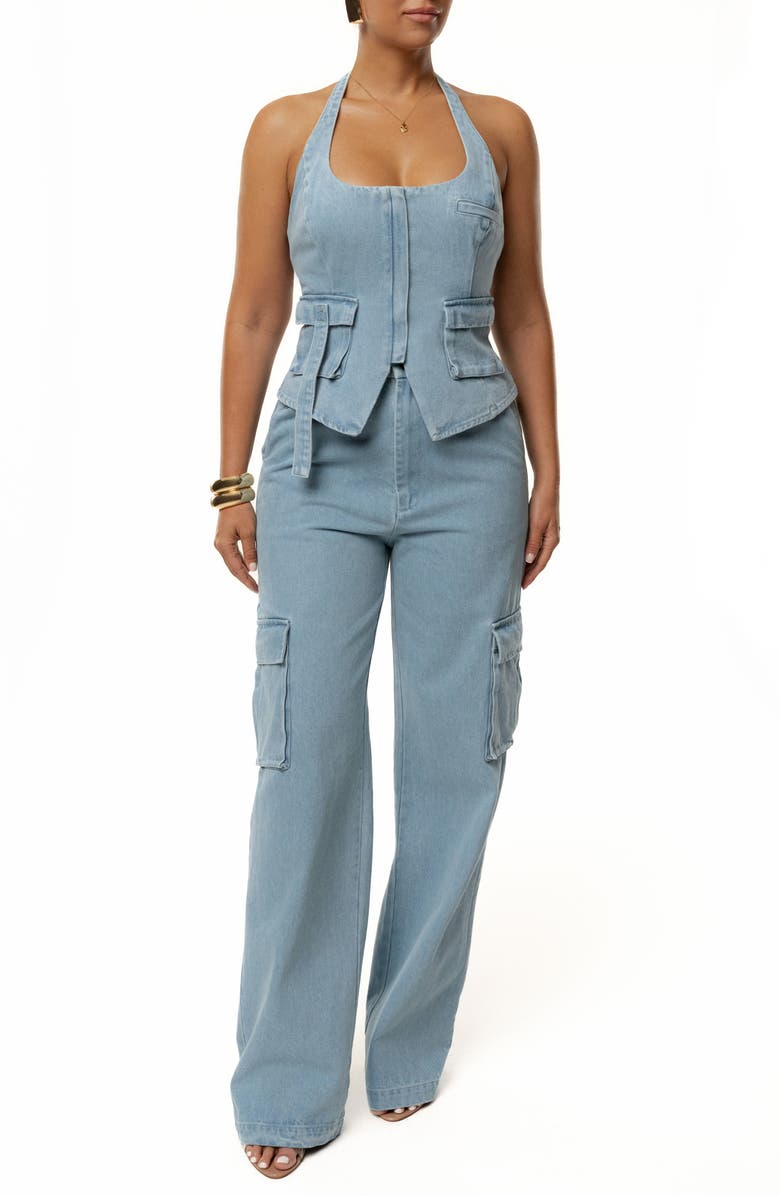 JLUXLABEL Cargo Jeans, Alternate, color, Denim