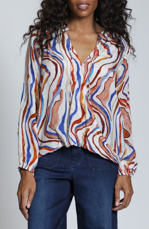 Print Surplice Neck Top