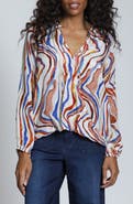 APNY Print Surplice Neck Top