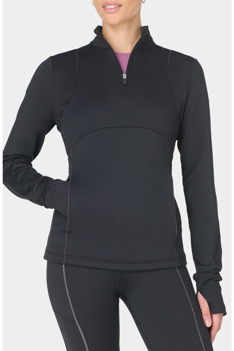 Therma Midlayer Half Zip Jacket, Main, color, BLACK