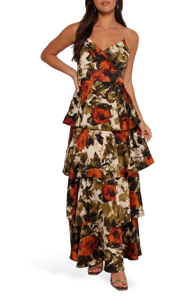 Petal & Pup Benny Floral Print Tiered Maxi Dress, Alternate, color, 