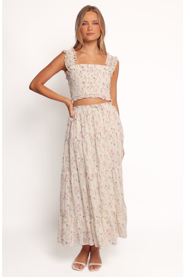 Amberlyn Embroidered Tiered Maxi Skirt, Alternate, color, PINK FLORAL