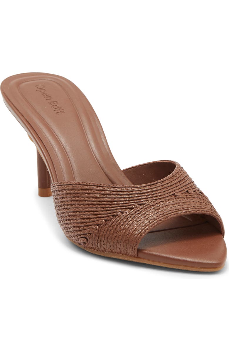 Open Edit Micah Heeled Sandal, Main, color, Brown Russet